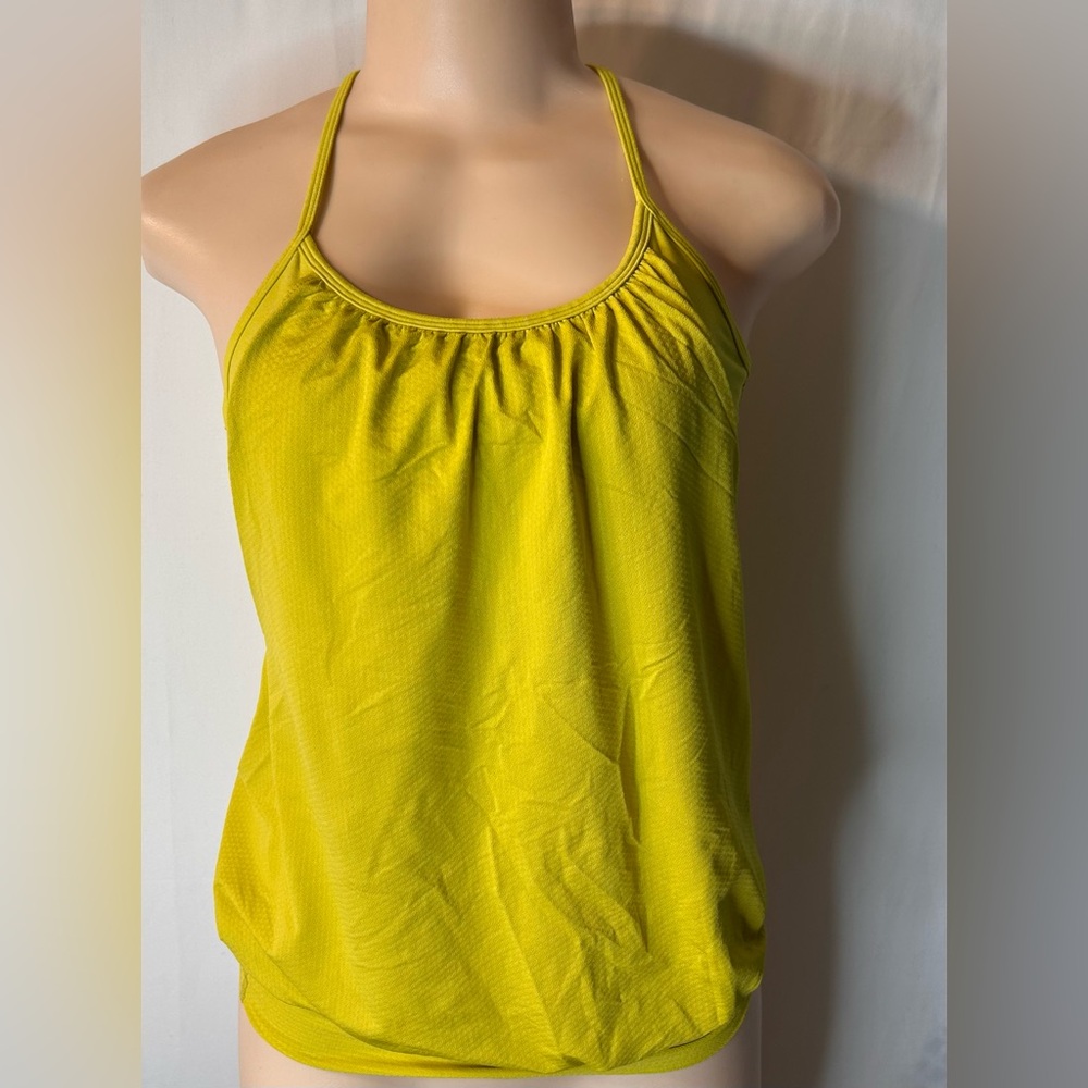 Lululemon Women’s No Limits Tank Top Sport Bra Lime Green Yellow Size 4